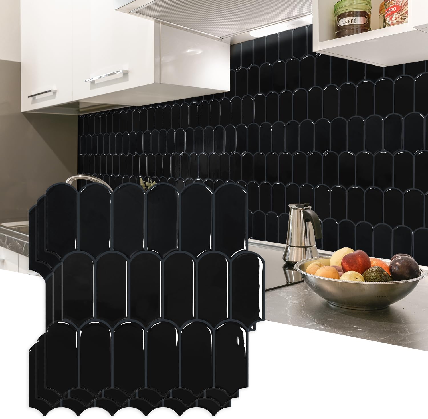 Self-adhesive 3D Feather Marble Sticker