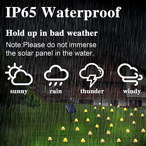 30 PCS Mushroom Solar Lights, 8 Modes Outdoor Fairy Lights