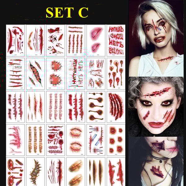 😈Halloween Prank Makeup Temporary Tattoo