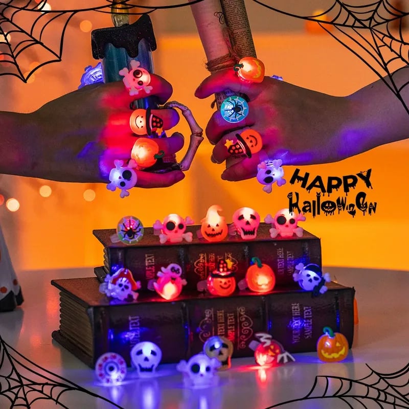 🎃Halloween glowing spider skeleton ring💍
