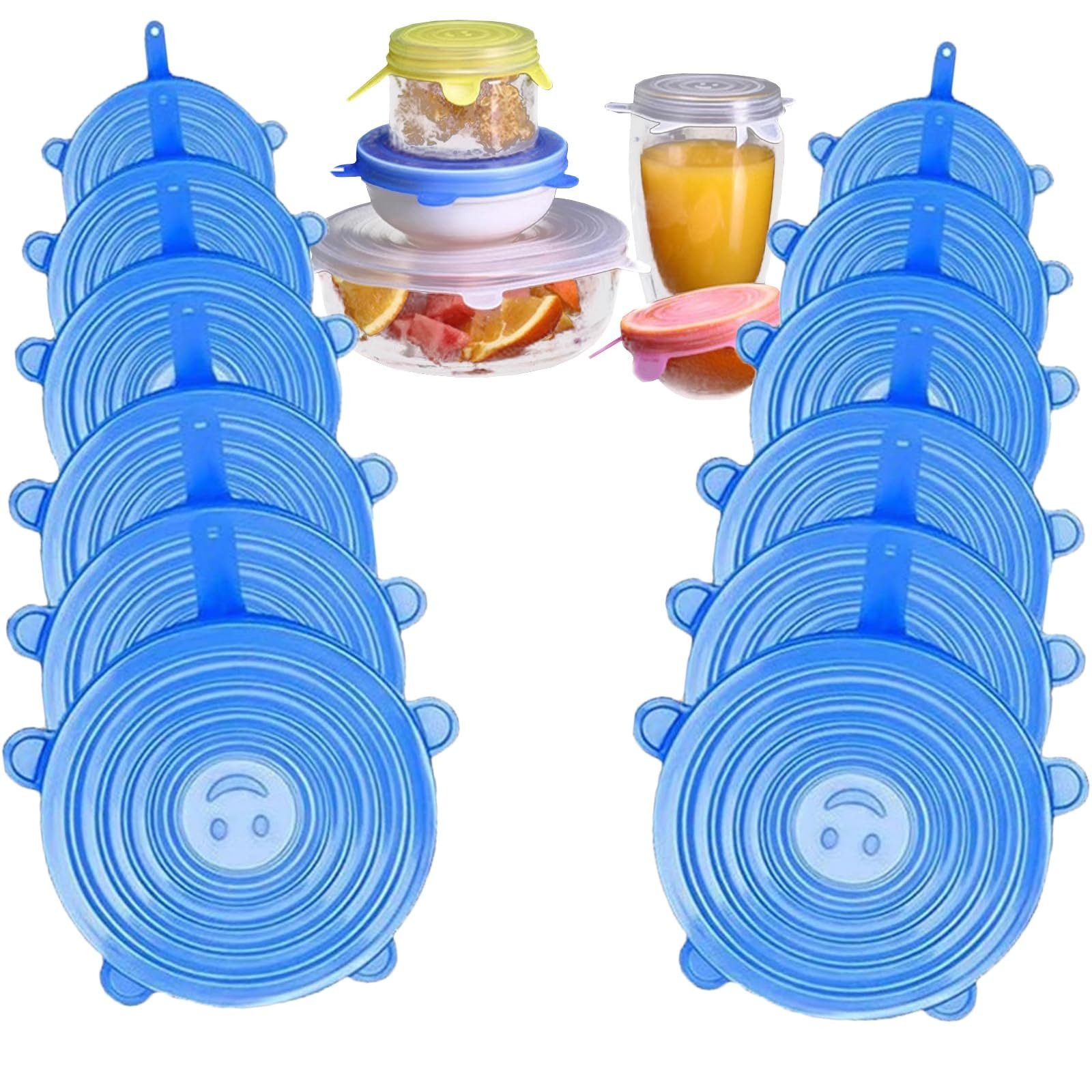 6/12pcs set Silicone Cover Stretch Lids Reusable Airtight Food Wrap Covers