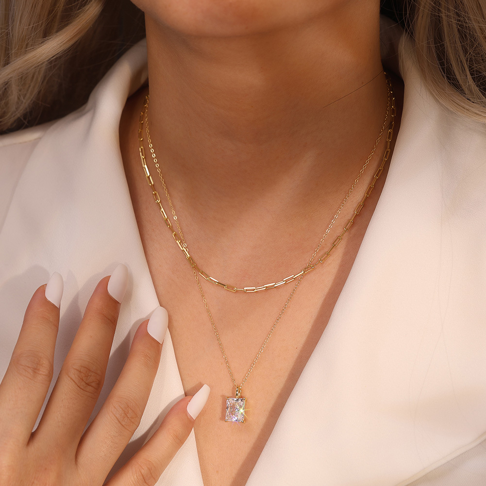 Luxury Solitaire Ideal Cut Moissanite Necklace