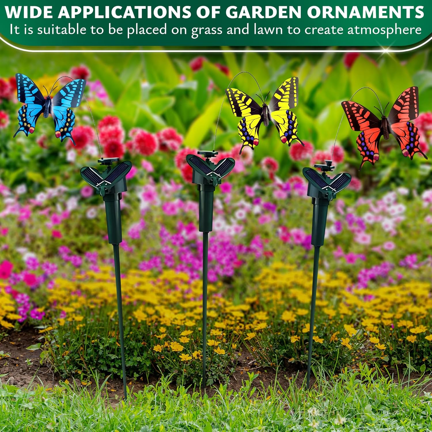 Fluttering Solar Butterfly Garden Stakes
