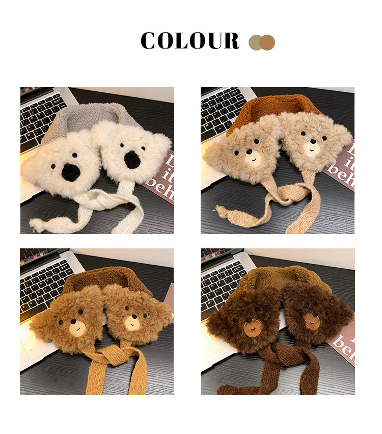 🧸 Cozy Bear Plush Ear Muffs with Adjustable Straps