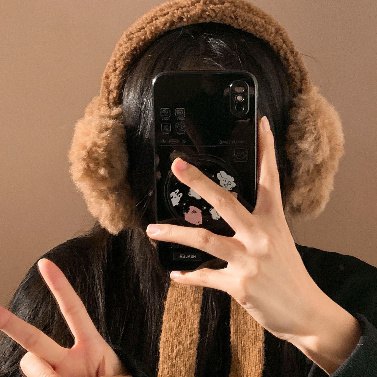 🧸 Cozy Bear Plush Ear Muffs with Adjustable Straps