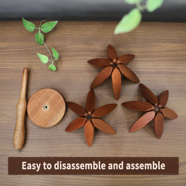 🔥Christmas Early Discount 49% Off✨Natural Tree Trivet Set - 4 Wooden Trivets & 1 Stand Like a Christmas Tree