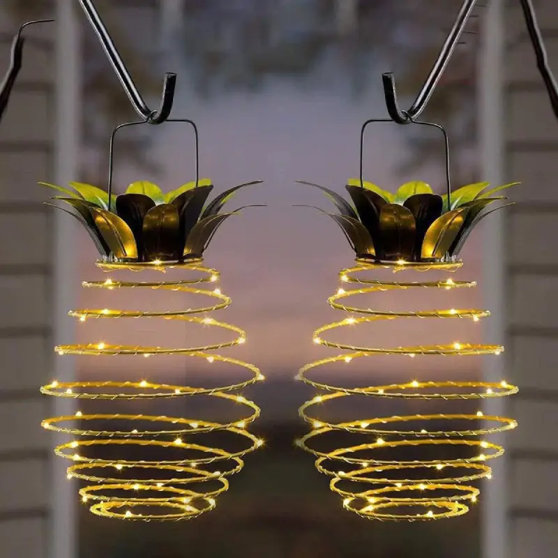 Outdoor Solar Hanging Pineapple Lantern Lights