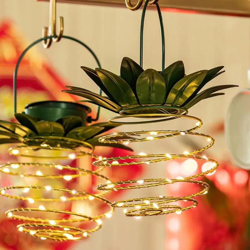 Outdoor Solar Hanging Pineapple Lantern Lights