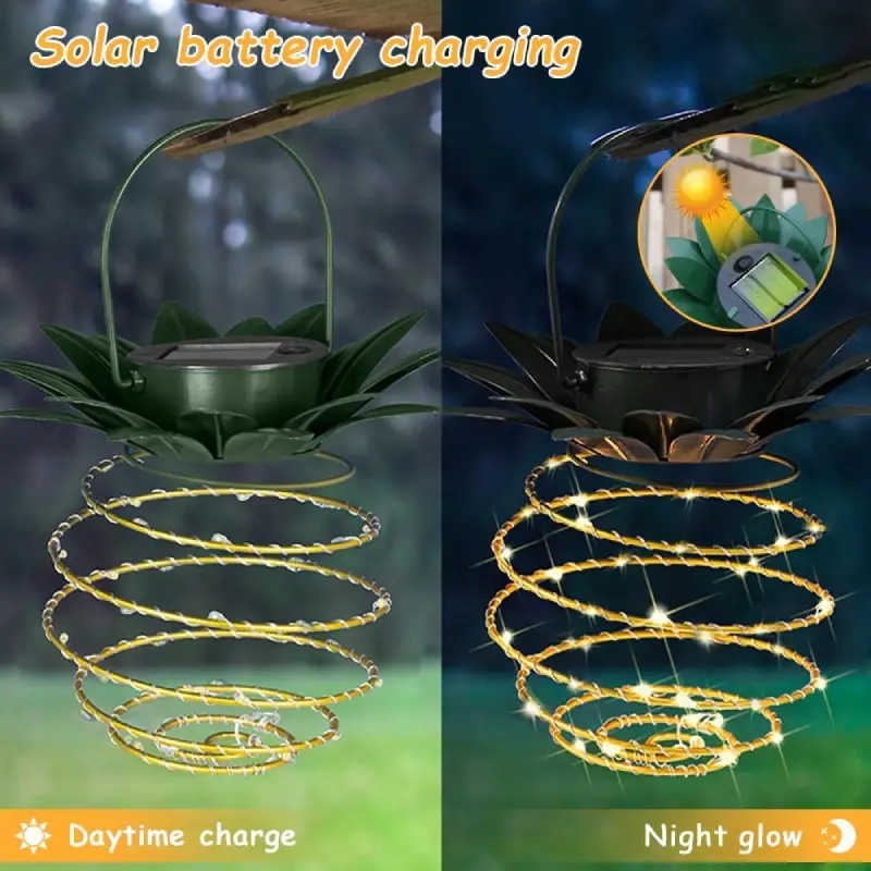 Outdoor Solar Hanging Pineapple Lantern Lights