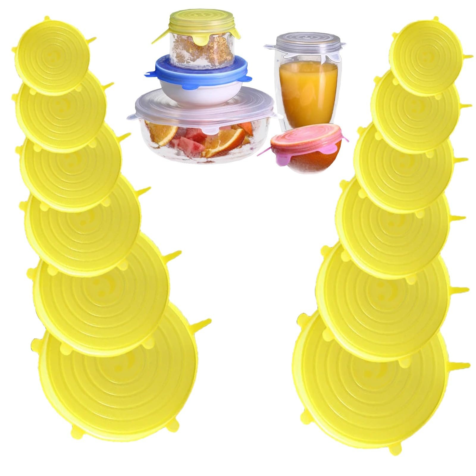 6/12pcs set Silicone Cover Stretch Lids Reusable Airtight Food Wrap Covers