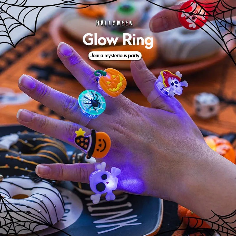 🎃Halloween glowing spider skeleton ring💍