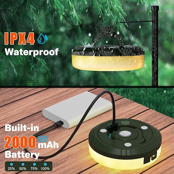 32.8Ft Retractable Camping String Lights