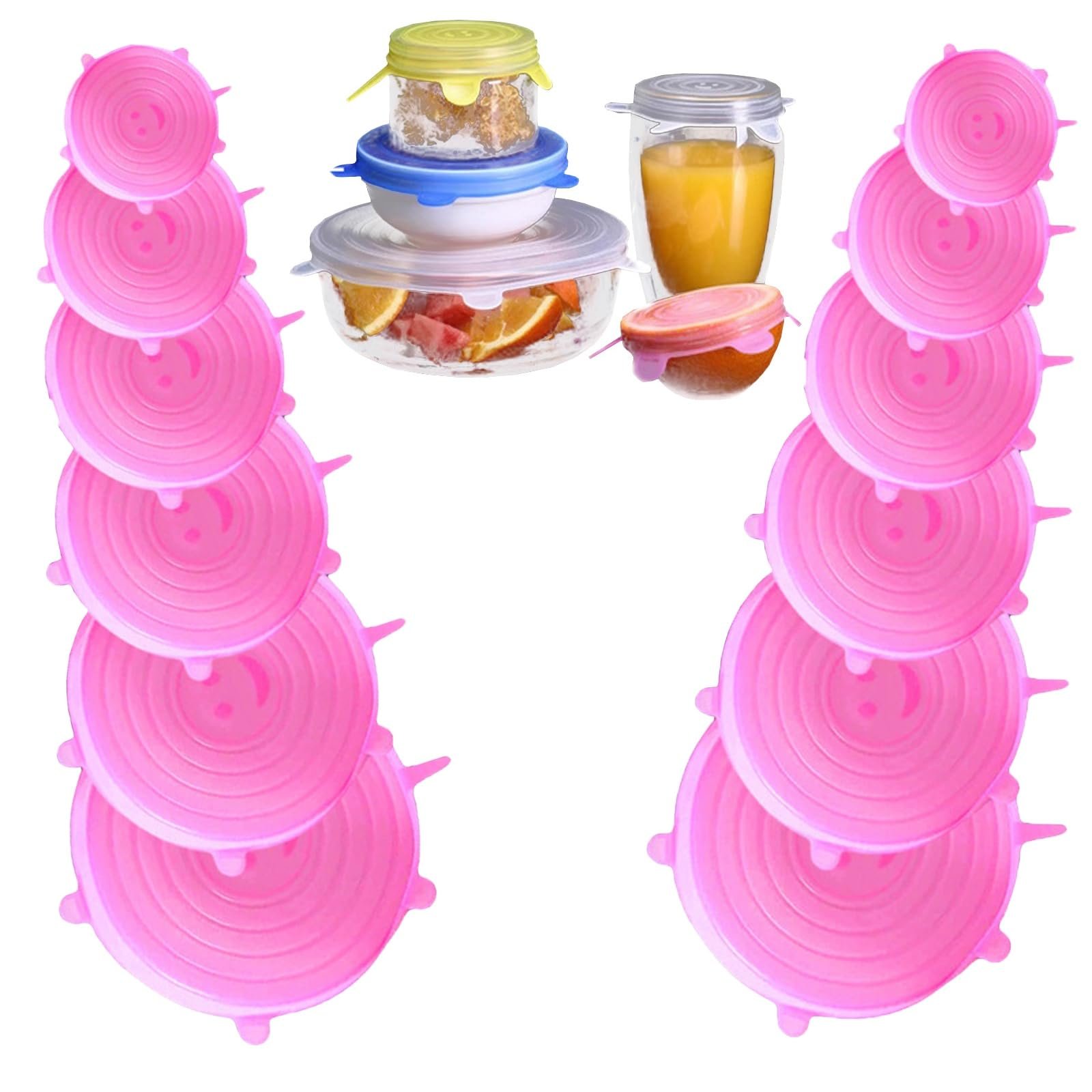 6/12pcs set Silicone Cover Stretch Lids Reusable Airtight Food Wrap Covers