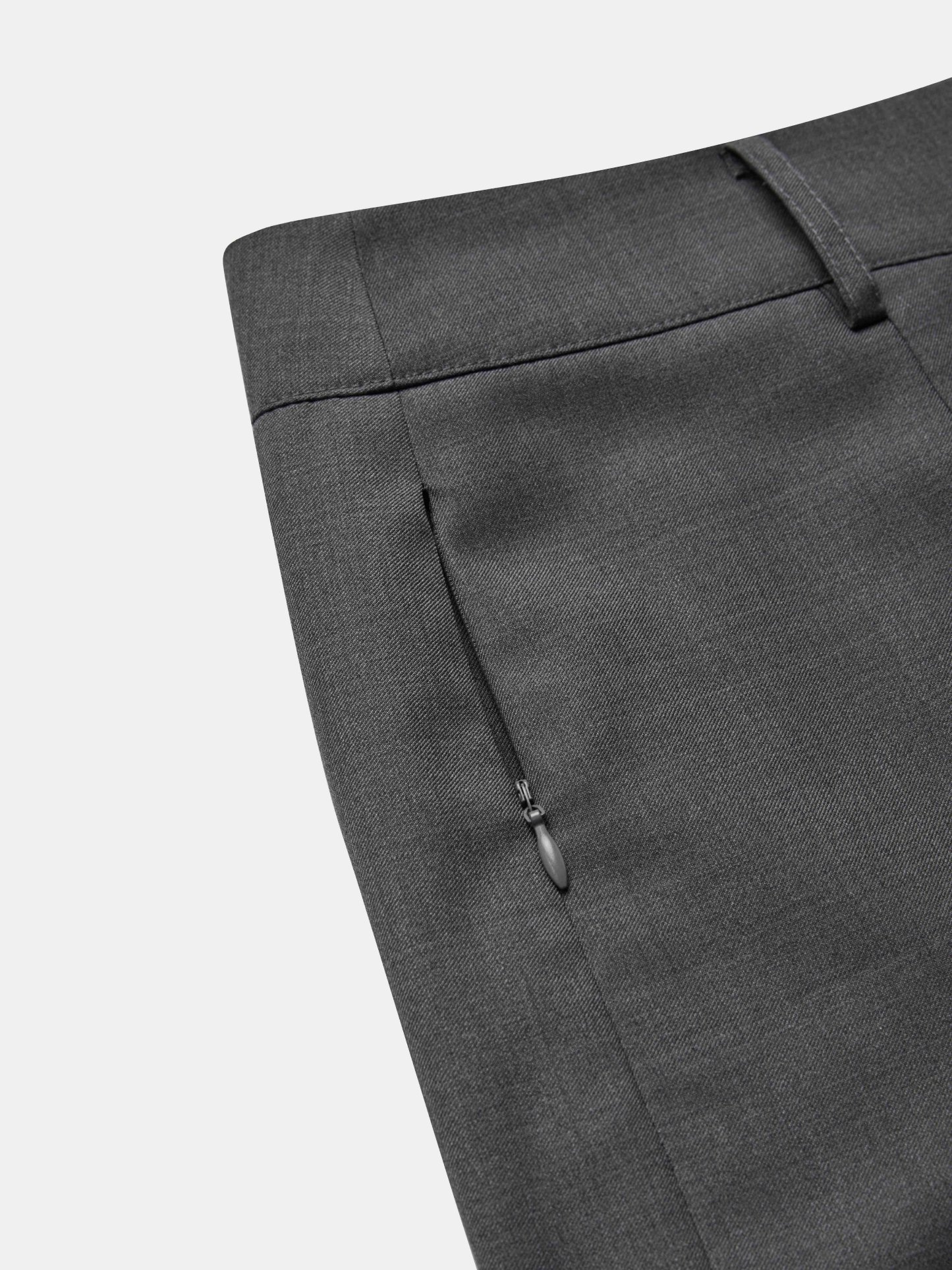 Gray Wrinkle-Resistant Wool Wide-Leg Pants, Machine-Washable