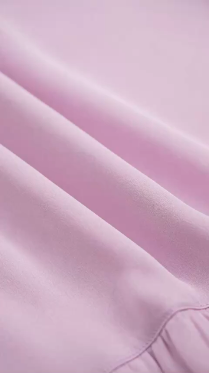 Purple Wrinkle-Resistant Silk Mock-Neck Blouse with Button Detail