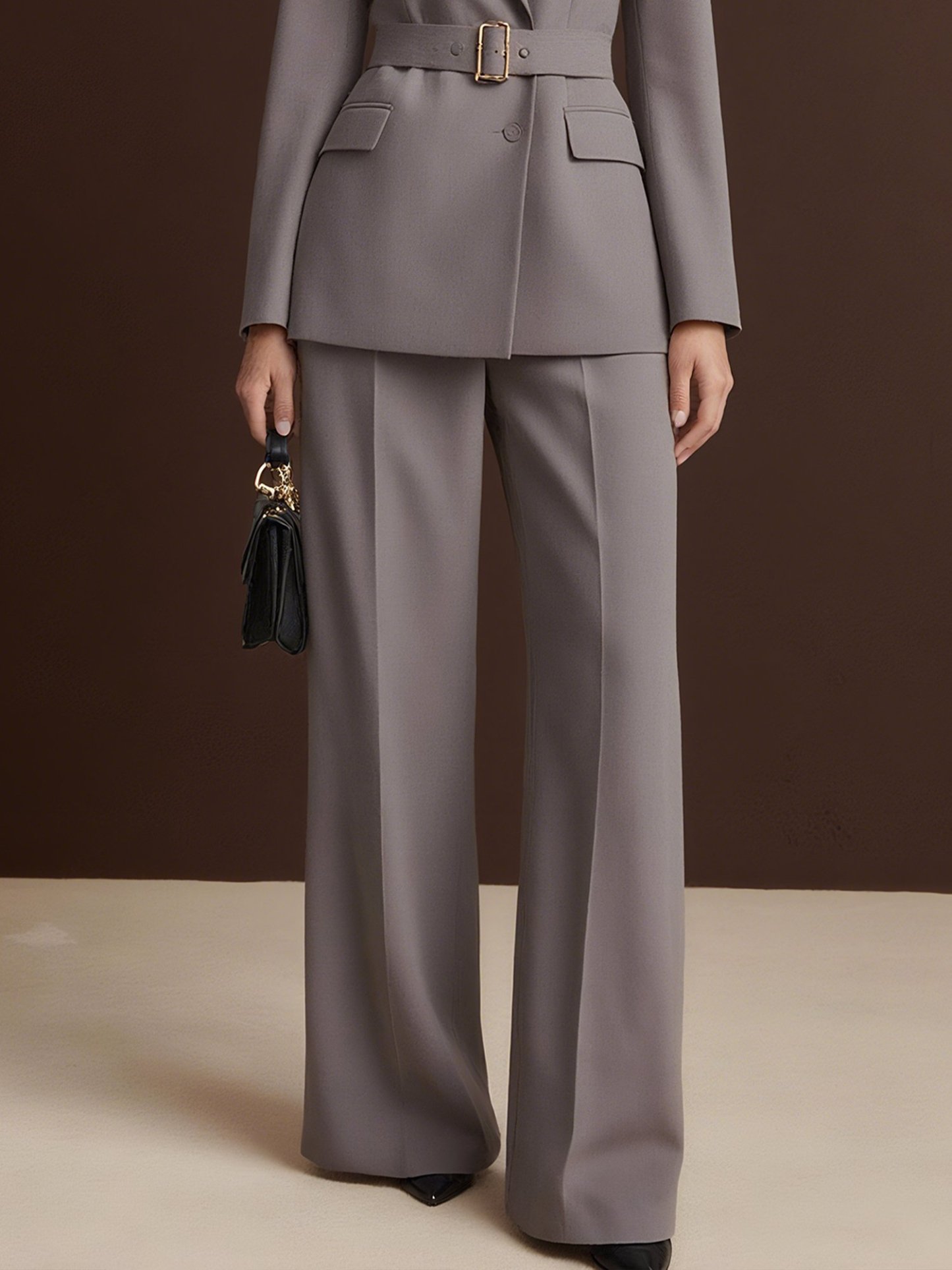 Urban Plain Fashion Straight Pants