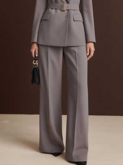 Urban Plain Fashion Straight Pants