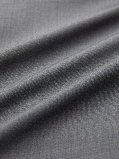 Gray Wrinkle-Resistant  Wool Lapel Collar Blazer, Machine-Washable