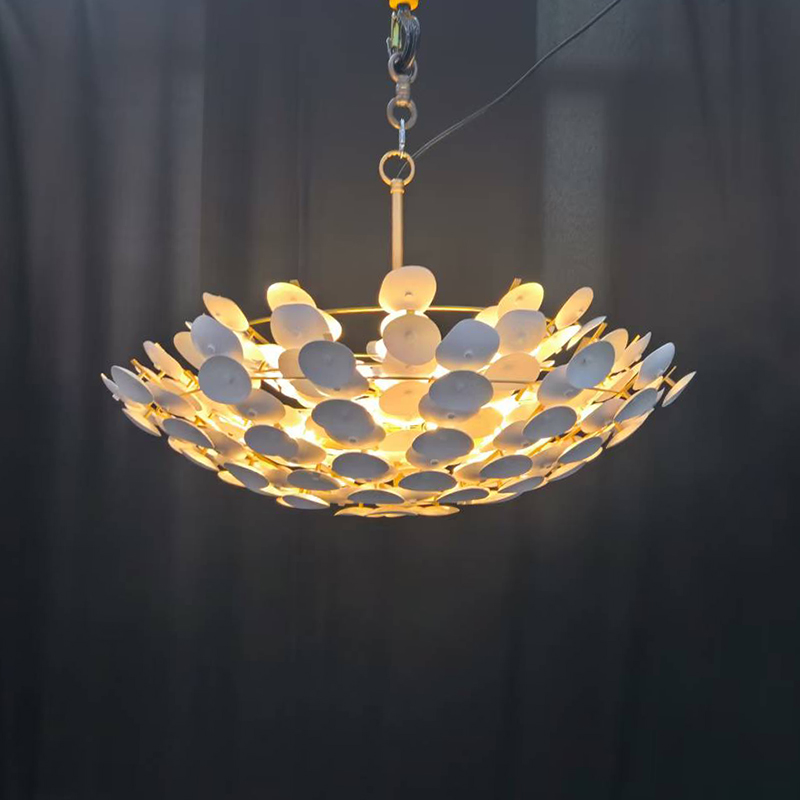 Natural Marble & Crystal Modern Chandelier