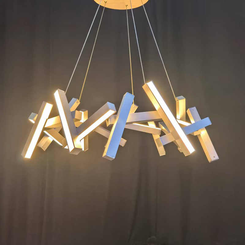 Rectangular 35" Crystal Ceiling Chandelier