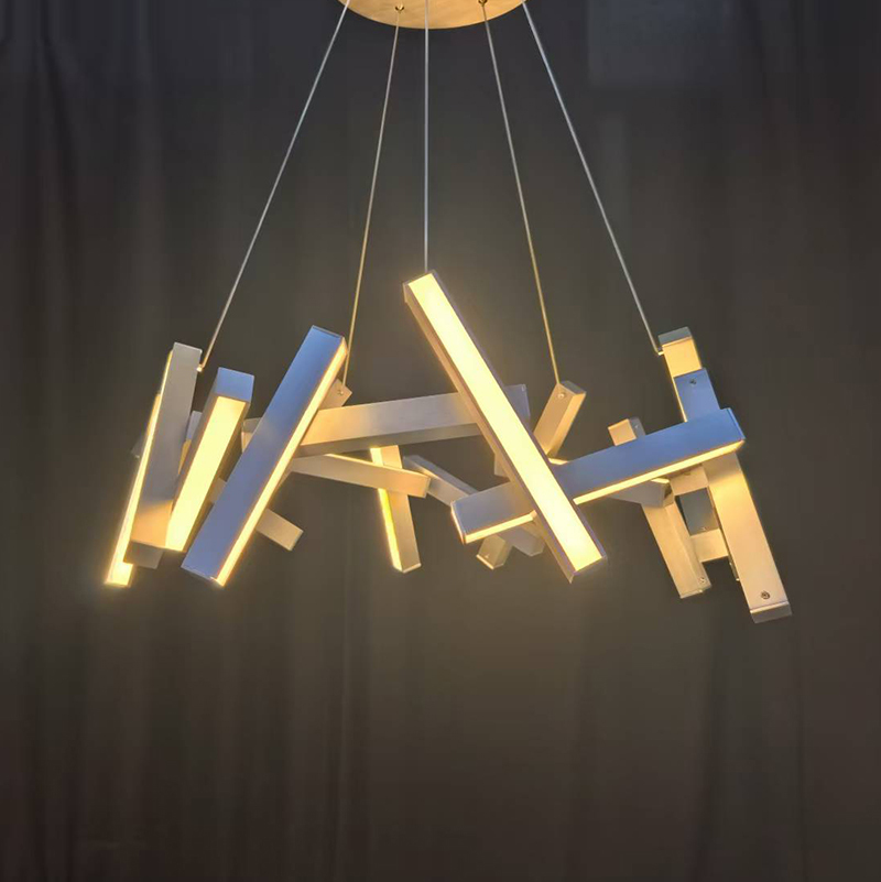 Rectangular 35" Crystal Ceiling Chandelier