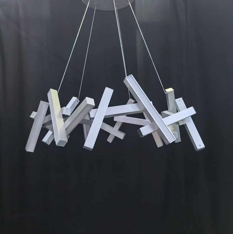 Rectangular 35" Crystal Ceiling Chandelier