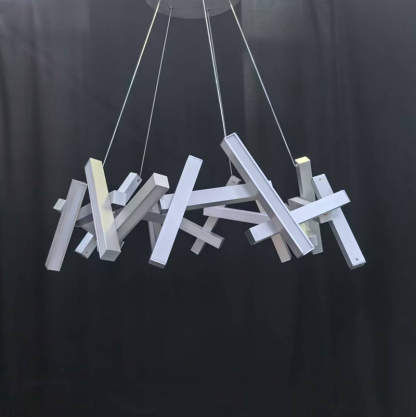 Rectangular 35" Crystal Ceiling Chandelier