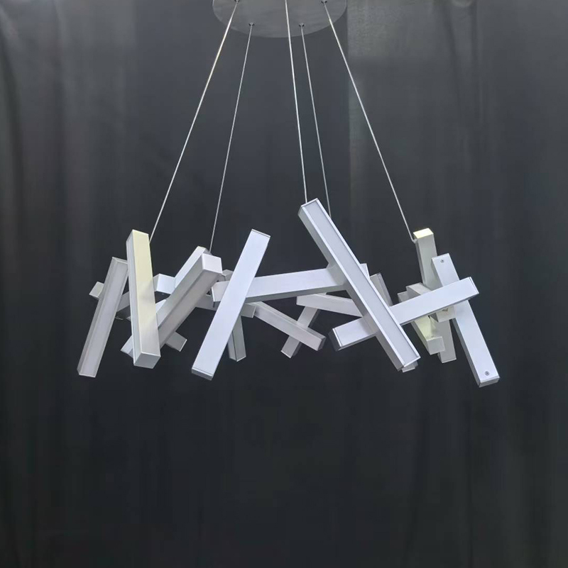 Rectangular 35" Crystal Ceiling Chandelier