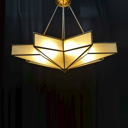 Natural Marble & Crystal Ceiling Chandelier, L40"By Morsale.com