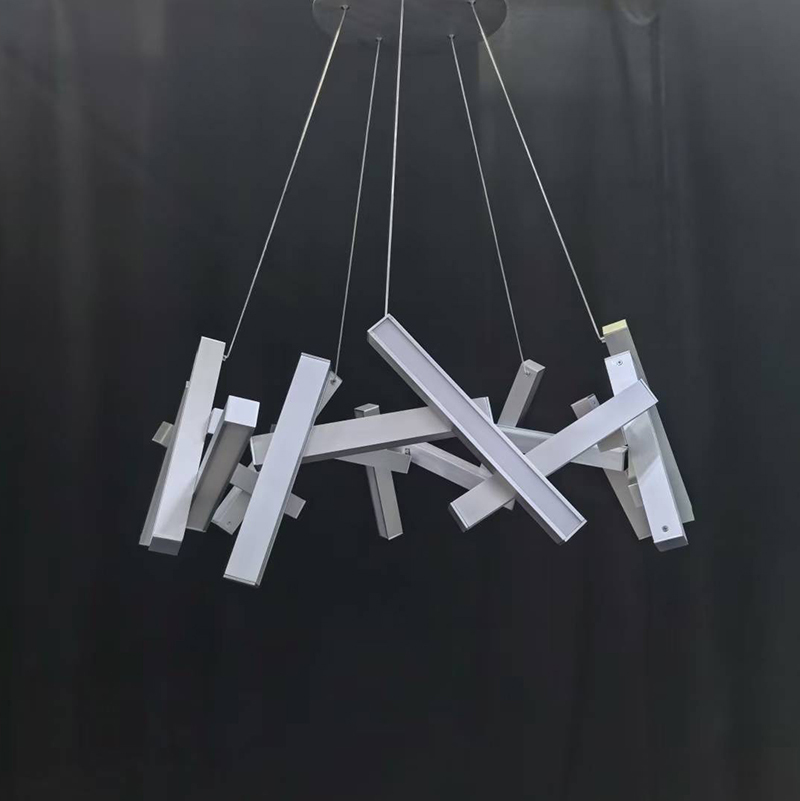 Rectangular 35" Crystal Ceiling Chandelier