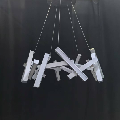 Rectangular 35" Crystal Ceiling Chandelier