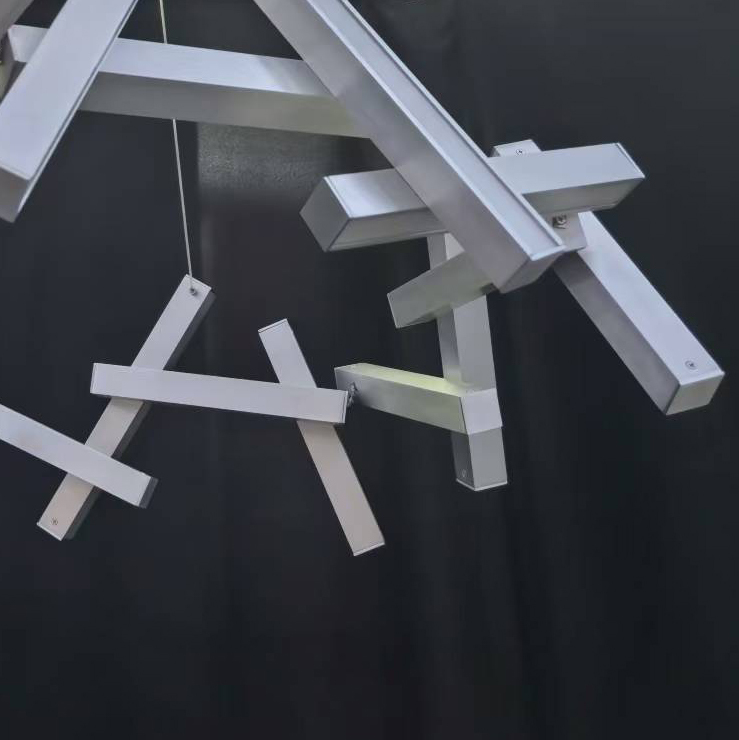 Rectangular 35" Crystal Ceiling Chandelier