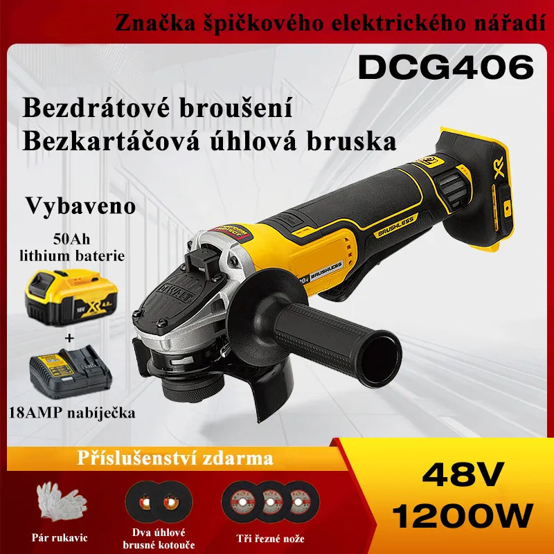 Úhlová bruska lithium-iontová bezkartáčová frézovací ruční dobíjecí bruska DCG406