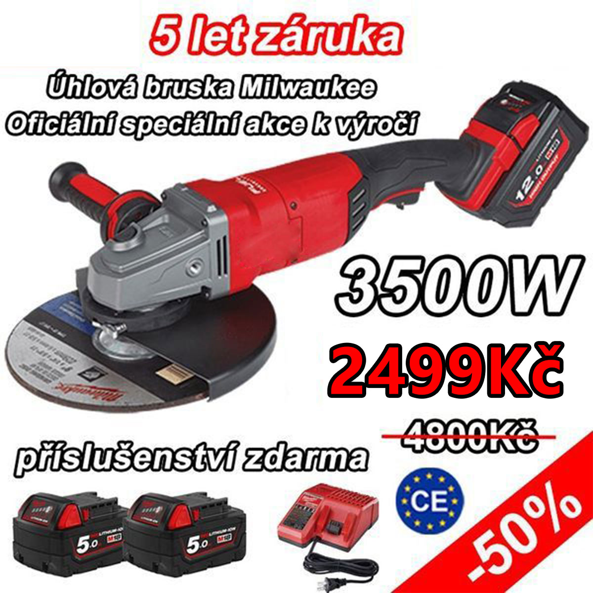 [Autentické] Lithium-elektrická úhlová bruska Milwaukee 5 let záruka 