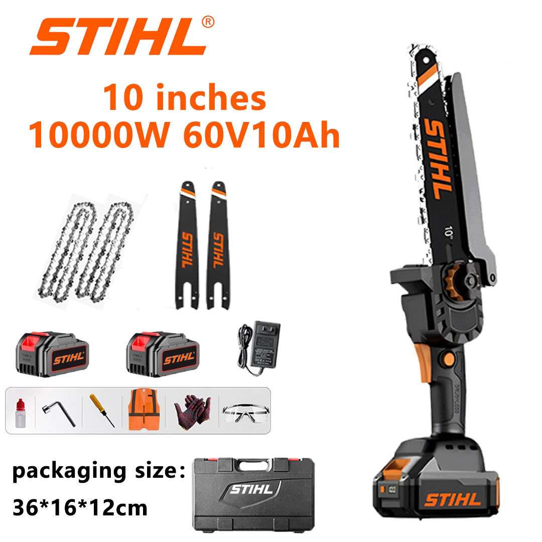 STIHL 15 000 W-os szénkefe nélküli láncfűrész készlet hosszú nyéllel és behúzható kerti ollóval