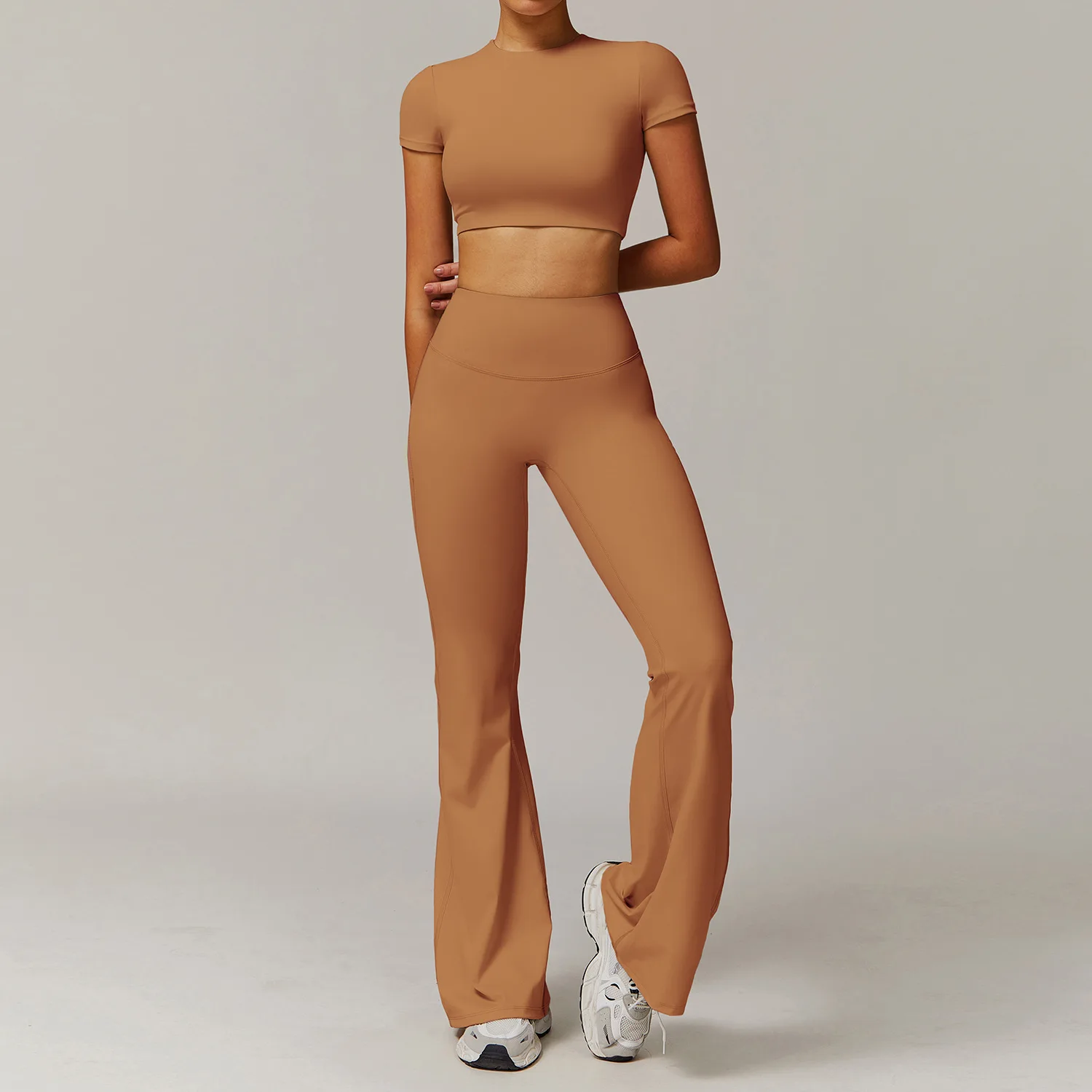 Quick Drying Womens Fitness Sports Bra Leggings Outdoor Workout Outfit Breathable Solid Two Piece Yoga Sets