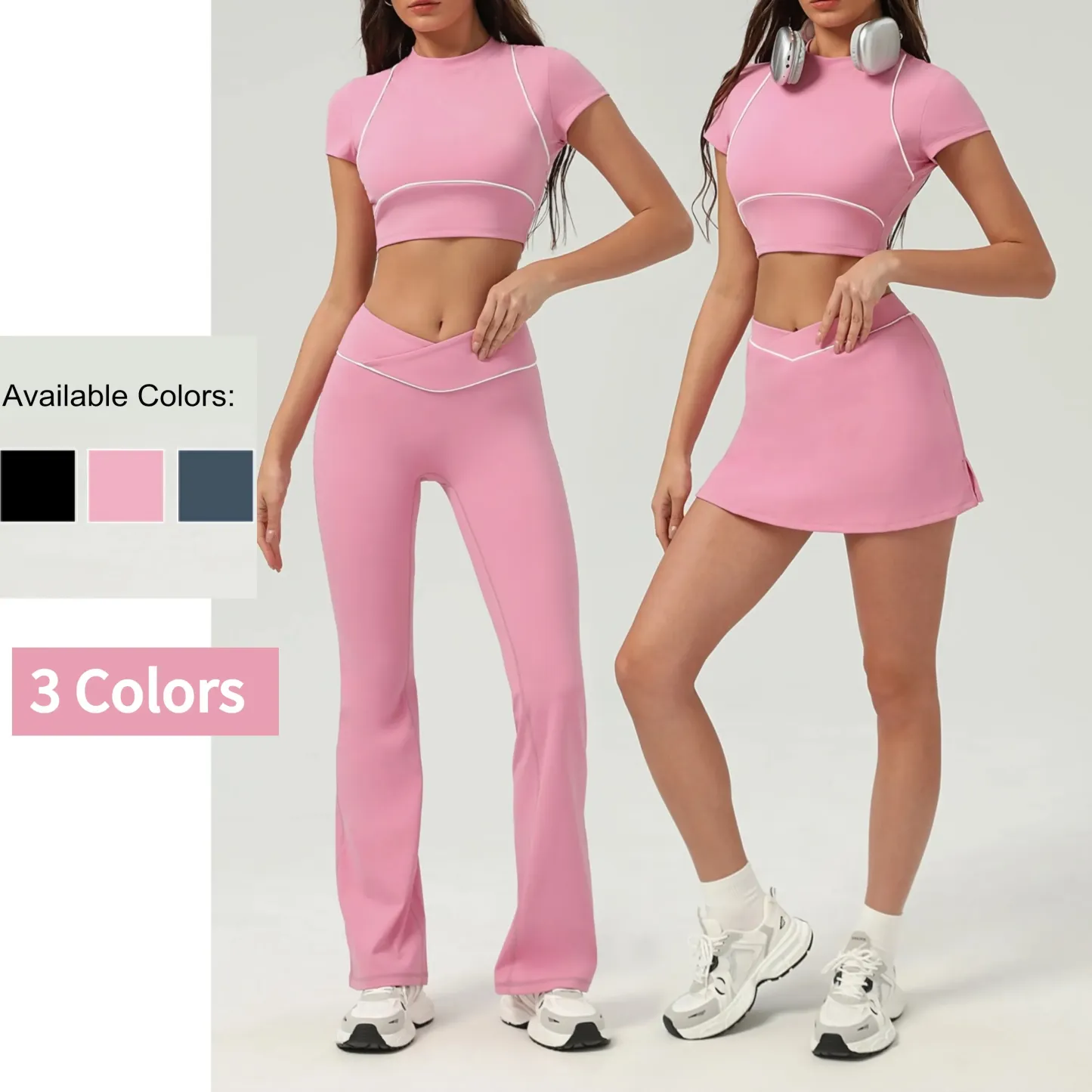 Custom Activewear Fitness Clothes 2 Piece Set Women Tennis Wear Workout Clothing Tracksuit