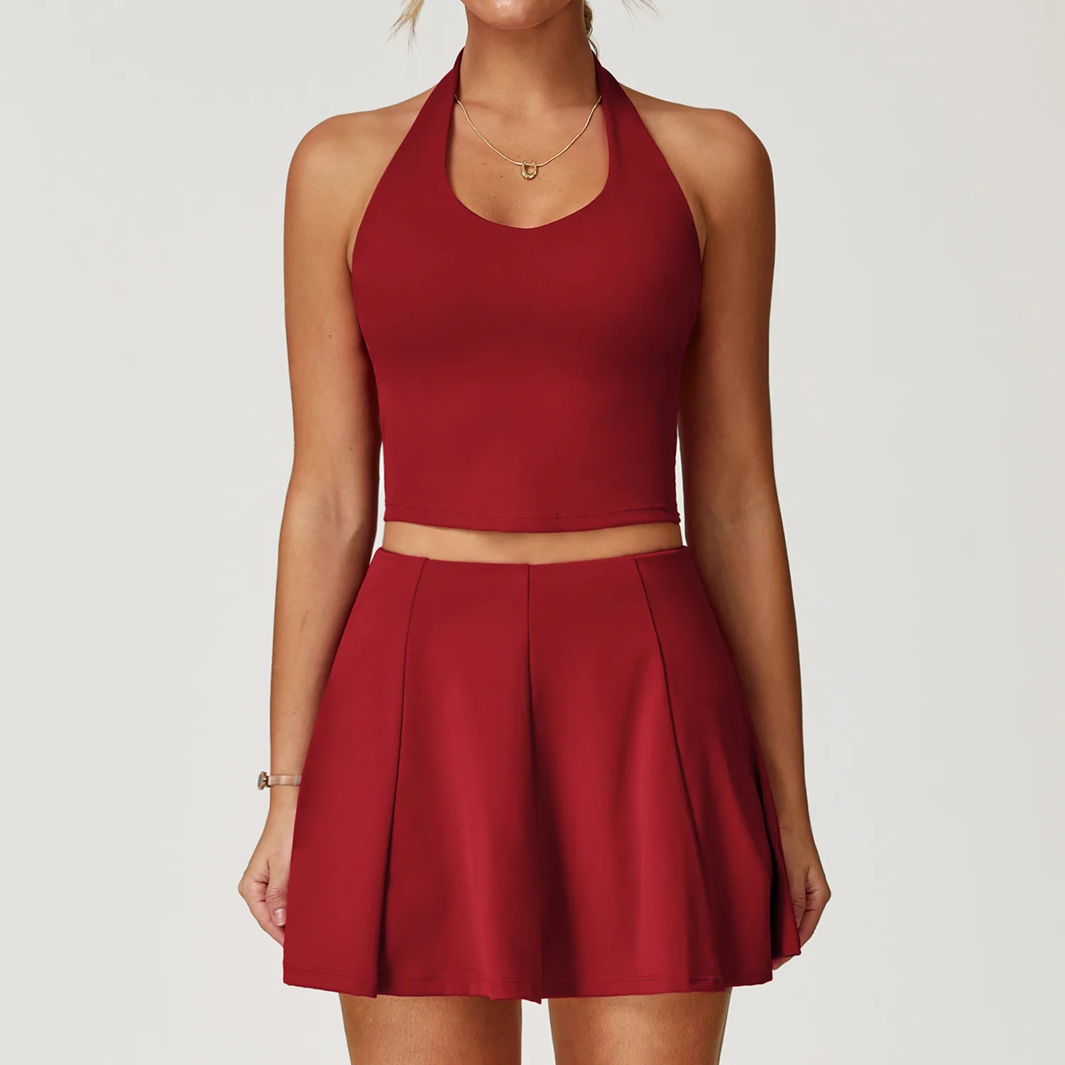 Summer Fitness Tennis Wear Set Breathable Golf Tennis Skirt Women Yoga Sports Clothes Tennis Dress