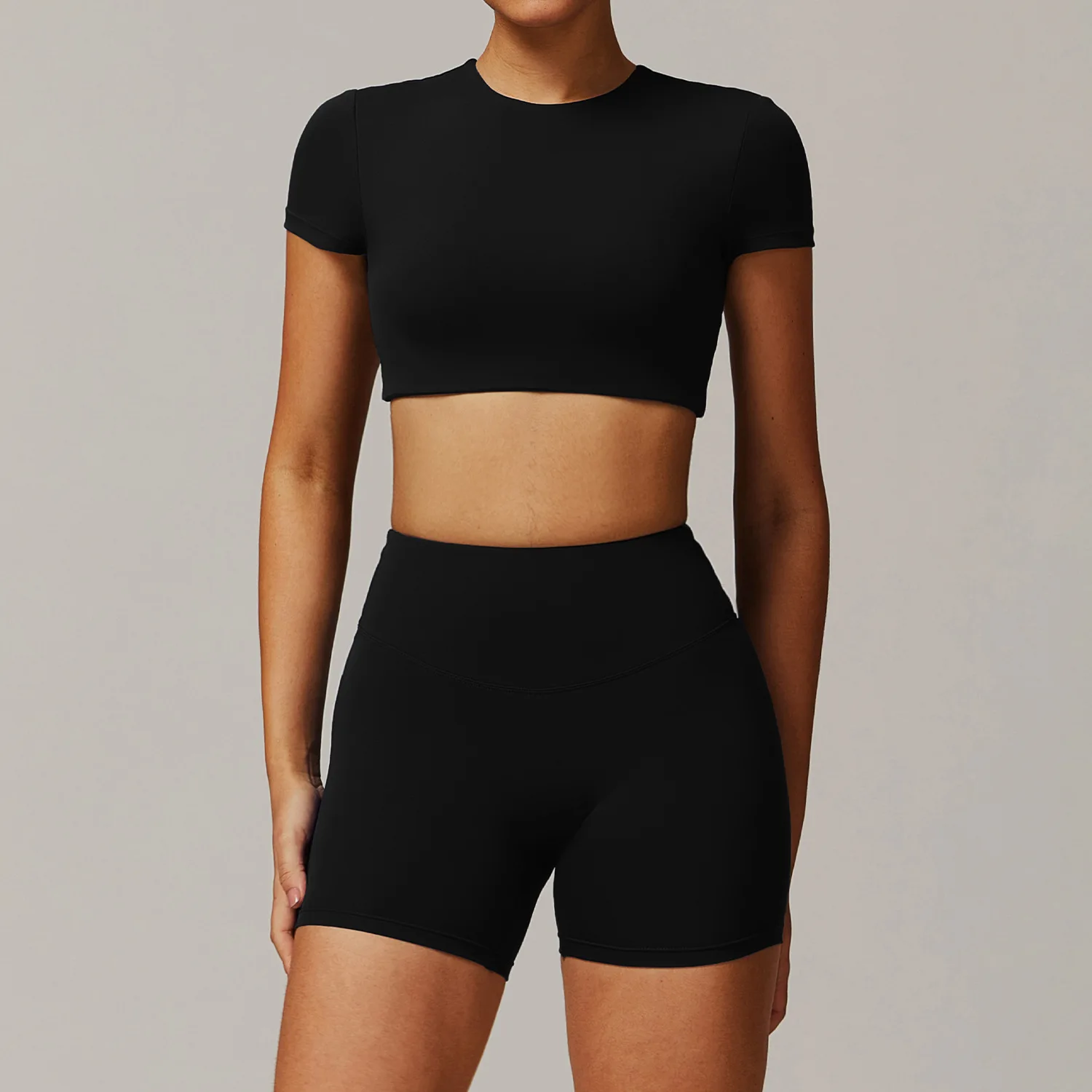 Quick Drying Womens Fitness Sports Bra Leggings Outdoor Workout Outfit Breathable Solid Two Piece Yoga Sets