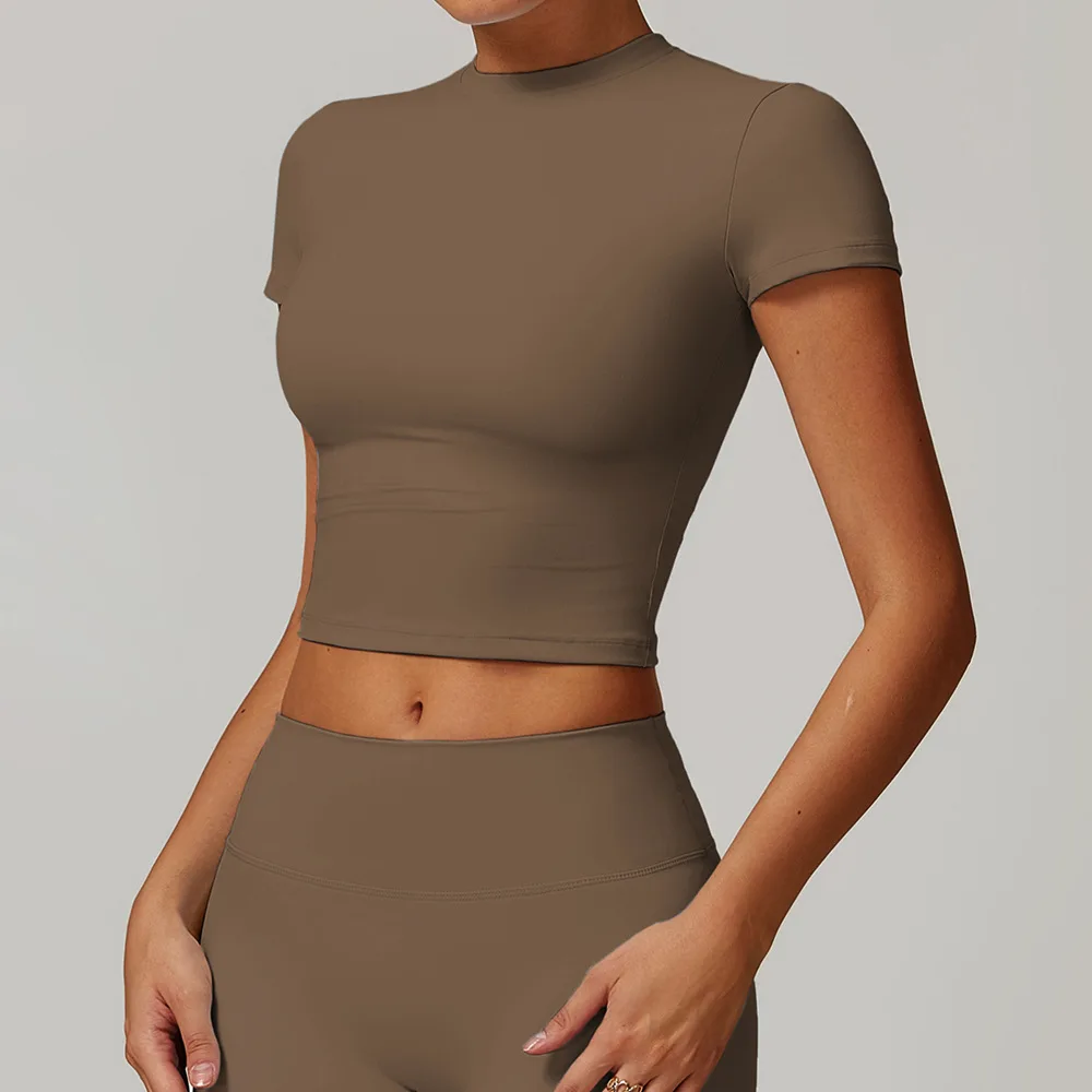 Women's Quick-Drying Yoga Top Short-Sleeved Fitness Blouse for Outdoor