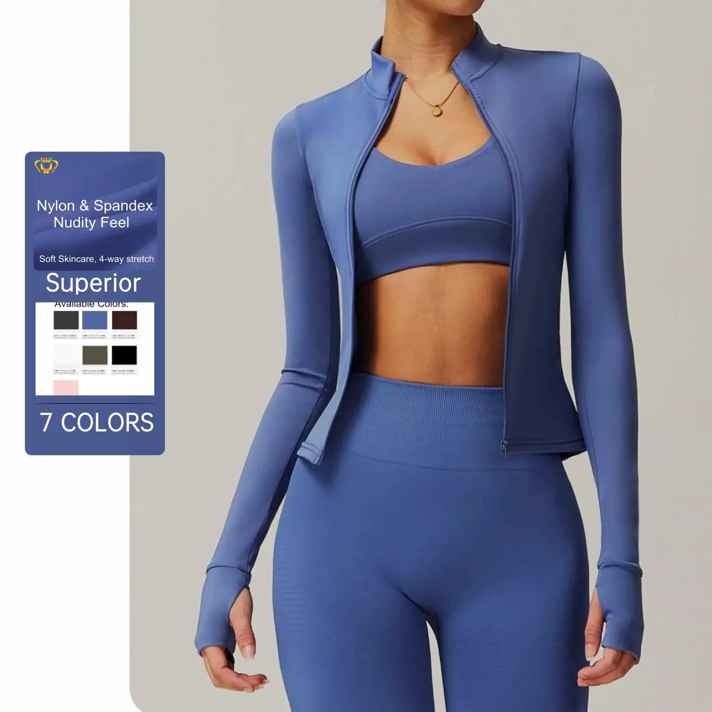 Quick Dry Nude Fitness Running Jacket Slim Fit Stand up Sports Coat Long Sleeve Zip Gym Fitness Top Yoga Jacket Women