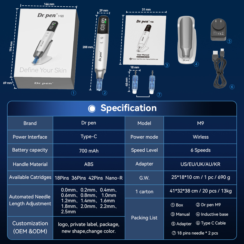 New Dr. Pen M9 Microneedling Pen