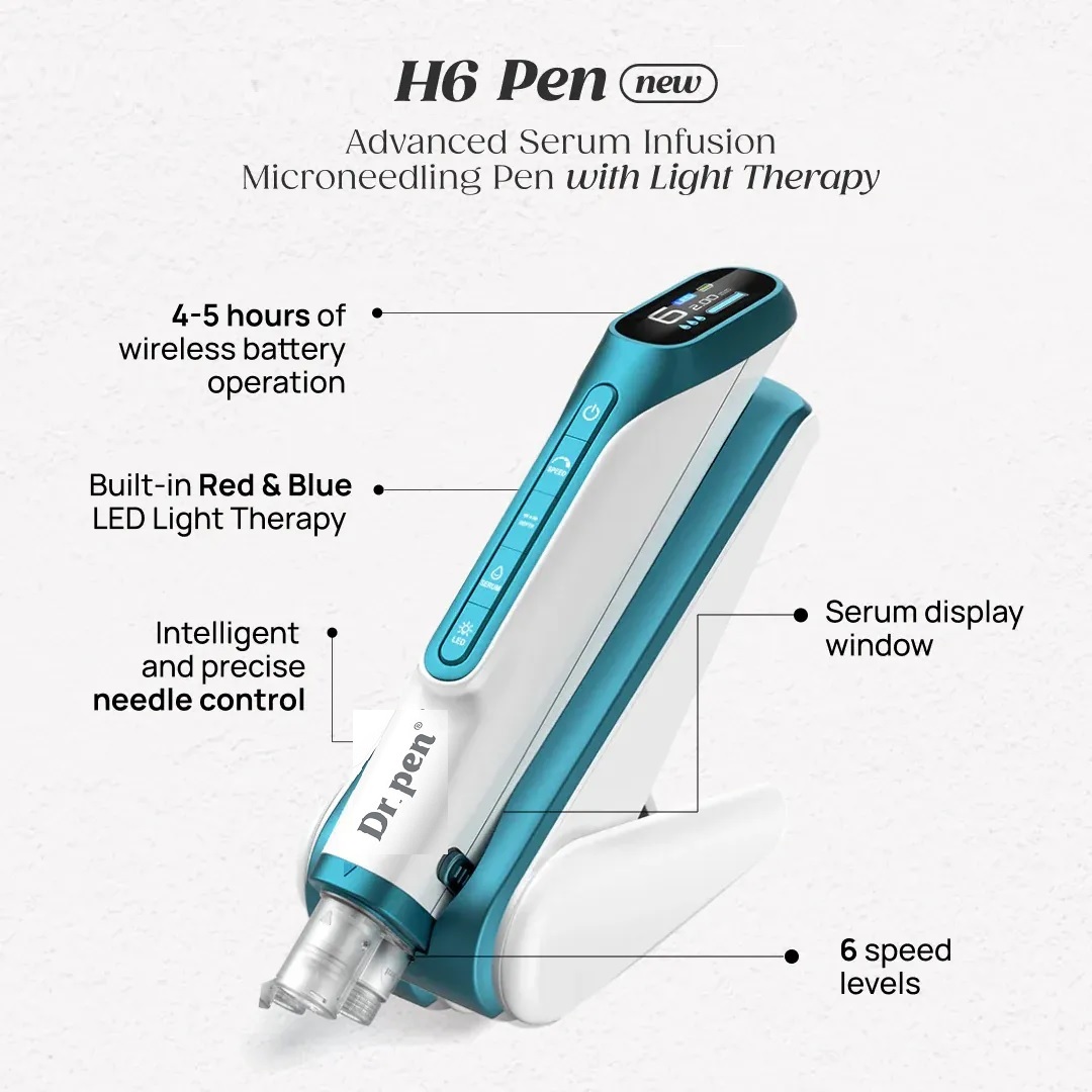 Dr. Pen H6 Advanced Serum Infusion Microneedling Pen with Light Therapy