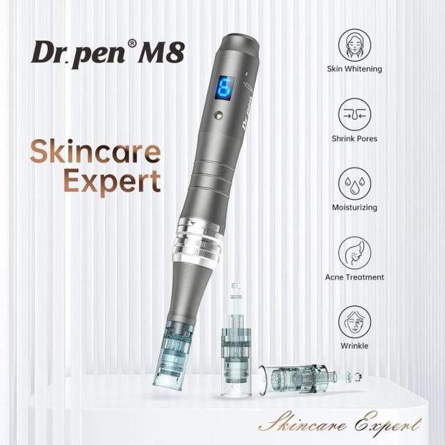Dr. Pen Ultima M8 Microneedling Pen Including 12 Cartridges - Professional Microneedle Derma Roller Pen