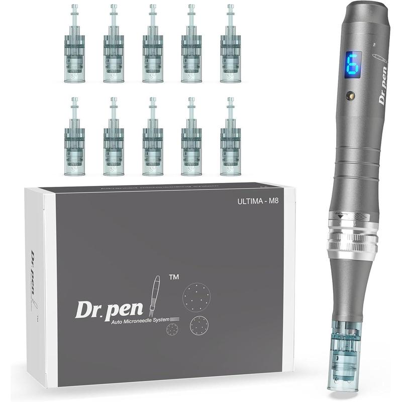 Dr. Pen Ultima M8 Microneedling Pen Including 12 Cartridges - Professional Microneedle Derma Roller Pen