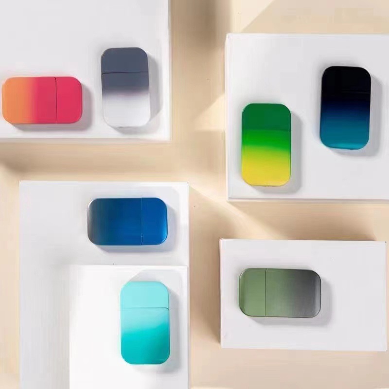 New Gradient Flame Inflatable Windproof Lighter Metal TikTok Internet Celebrity Creative Gift for Boyfriend or Girlfriend Cigarette Lighter Dropshipping
