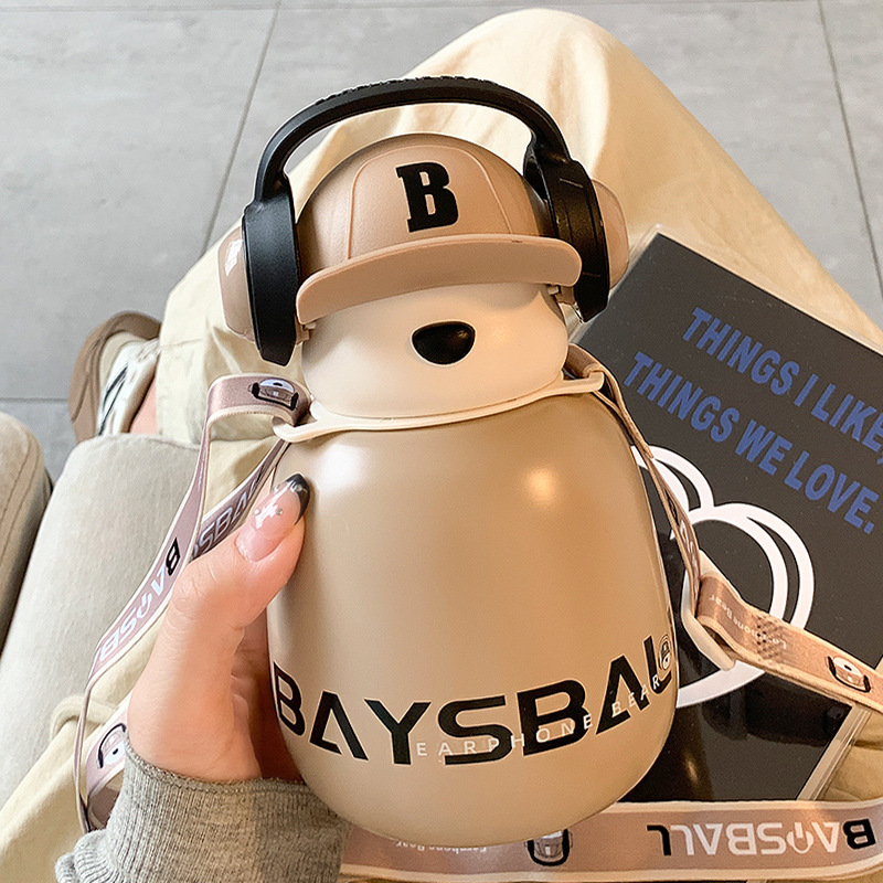 √ Cute Children's Insulated Cup High Appearance 316 Straw Water Bottle for Girls Students Internet Celebrity Stainless Steel Cup