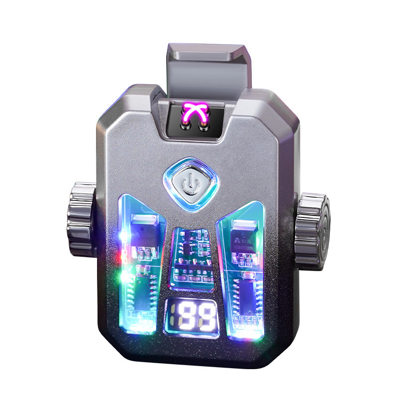 New Dual Arc Fidget Spinner Stress Relief Lighter with COB Lighting Cool Colorful Lights TikTok Hot Sale