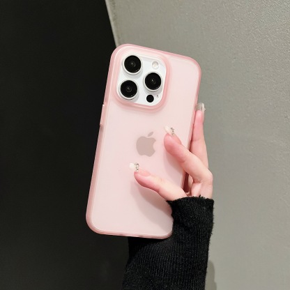 Minimalist Strap Texture Skin Feel Compatible with Apple 16/15 Pro Phone Case Transparent Solid Color iPhone 14/13P Full Coverage