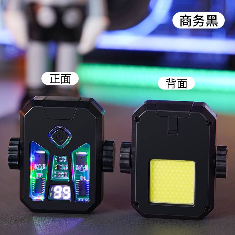 New Dual Arc Fidget Spinner Stress Relief Lighter with COB Lighting Cool Colorful Lights TikTok Hot Sale
